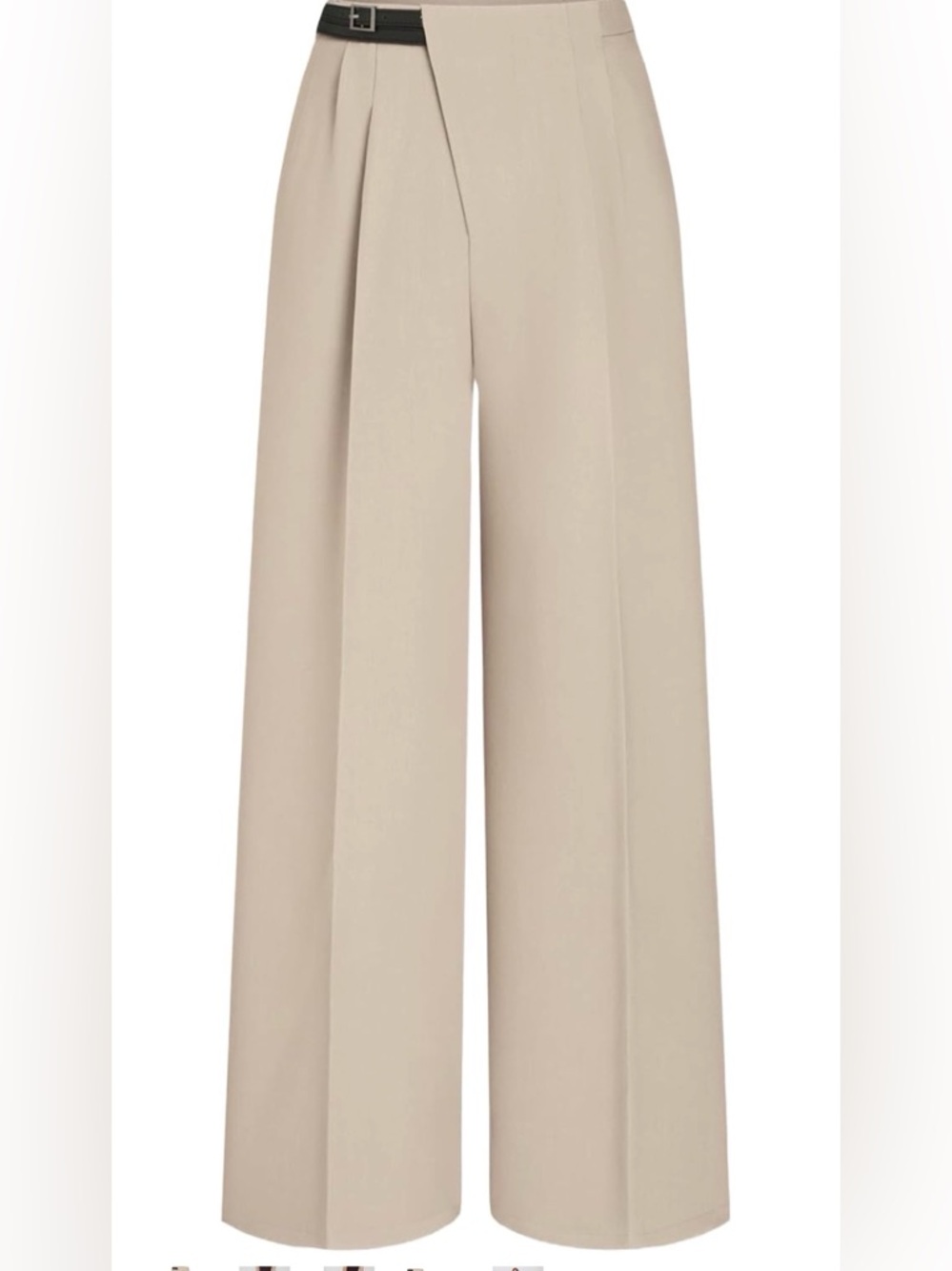 Cider Beige Wide-Leg High-Rise Trousers NWT